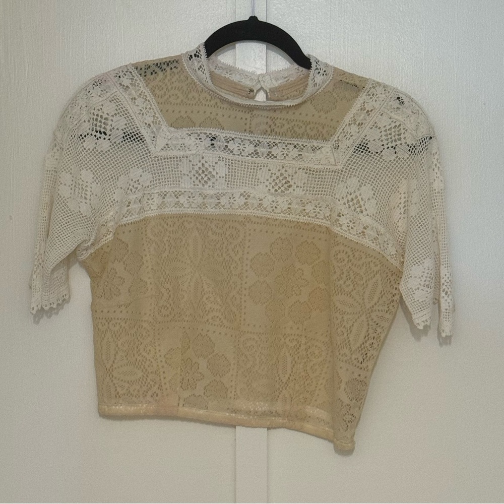 Handmade vintage doily crop top